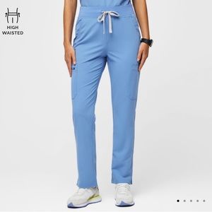 FIGS Yola High-waisted 2.0 Skinny Scrub Pants- size Medium/Tall, ceil blue